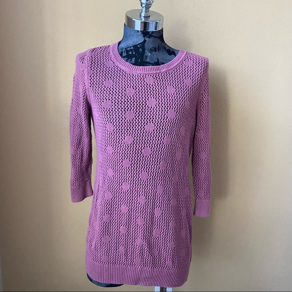 Motherhood Maternity Purple Crochet Sweater Size XL
